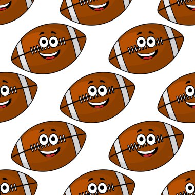 Seamless pattern of cartoon American footballs clipart