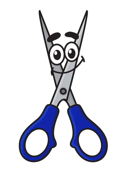 Carino personaggio cartone animato di forbici affilate — Vettoriale Stock