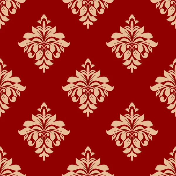 Motif floral beige sans couture — Image vectorielle