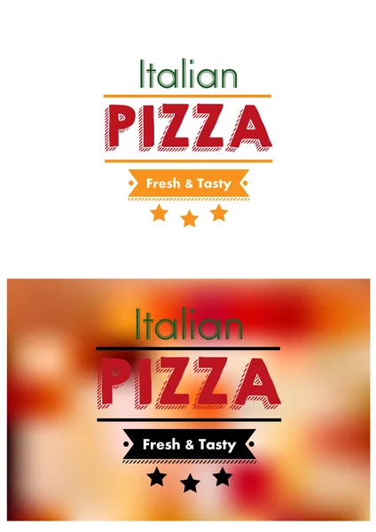 Italian Pizza sign or poster — Stock Vector