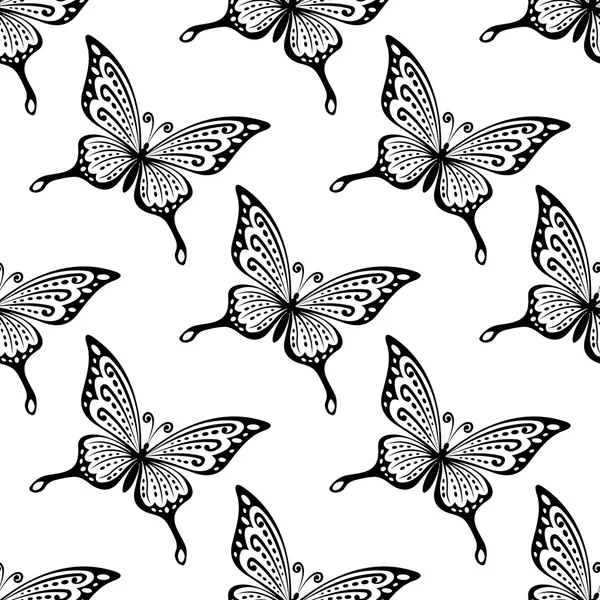 Modello senza soluzione di continuità di farfalle — Vettoriale Stock