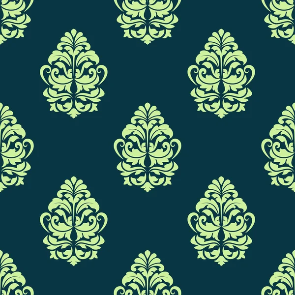 Seamless green floral pattern — Stock Vector