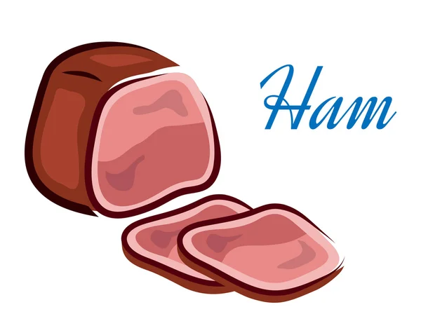 Pieces of ham — Stock Vector