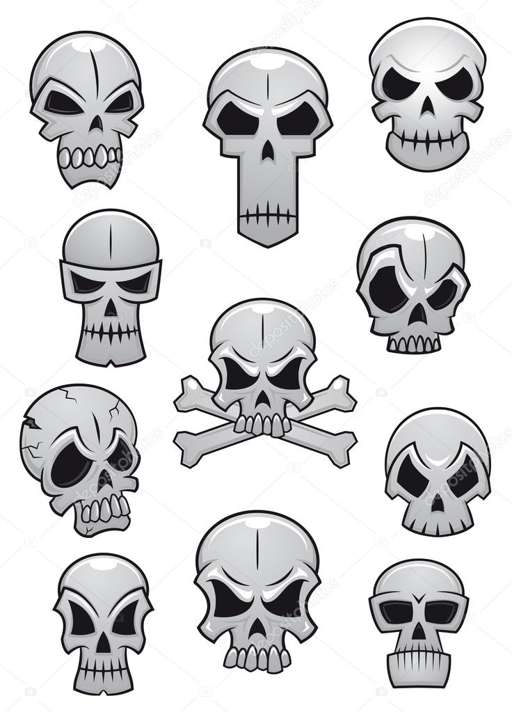 Human Halloween skulls set