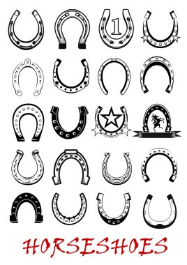 Isolated horseshoe symbols set clipart
