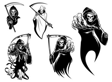 Death skeleton characters clipart
