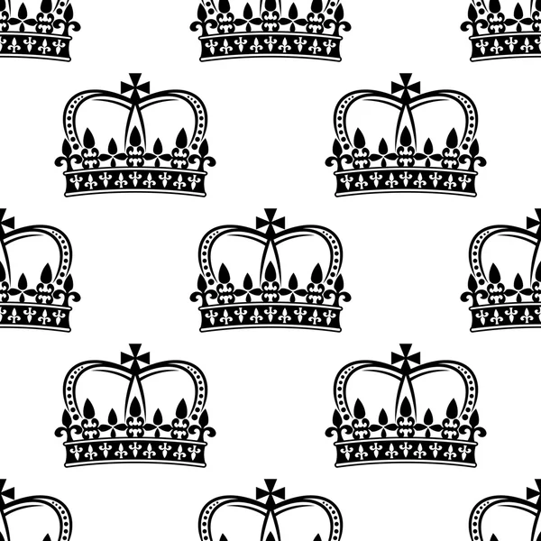 Seamless pattern of royal crowns — Stock Vector