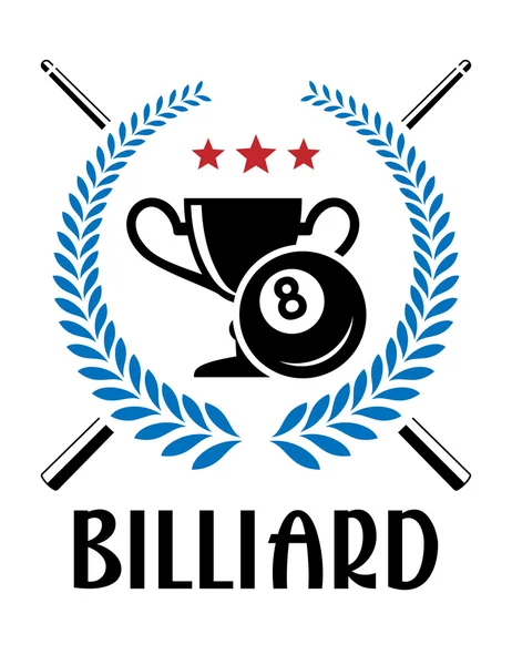 Biljard emblem med lagerkrans — Stock vektor