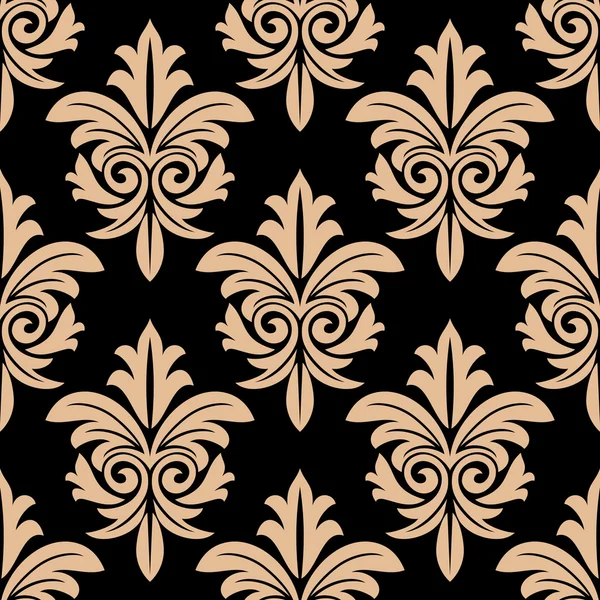 Beige floral seamless pattern — Stock Vector