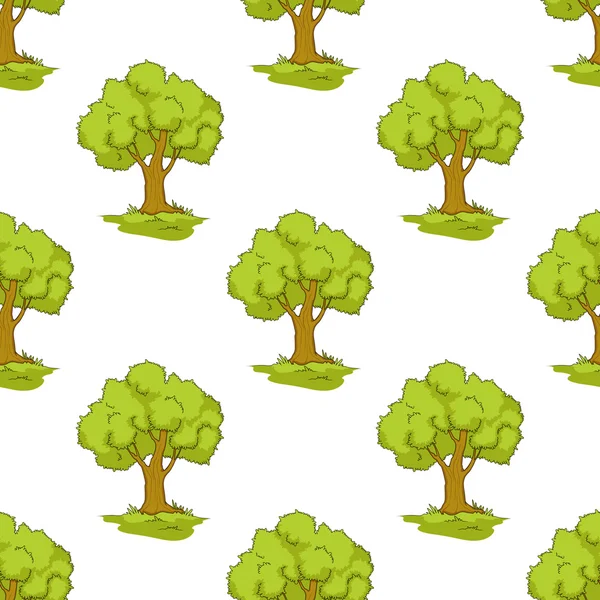 Green tree seamless background pattern — Stock Vector