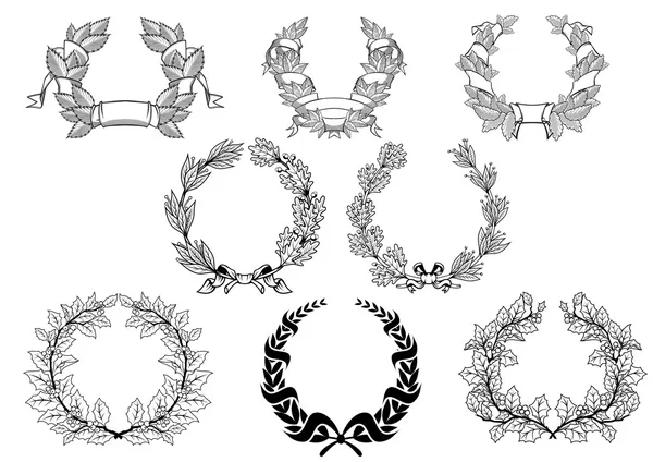 Retro wreathset — Stock Vector