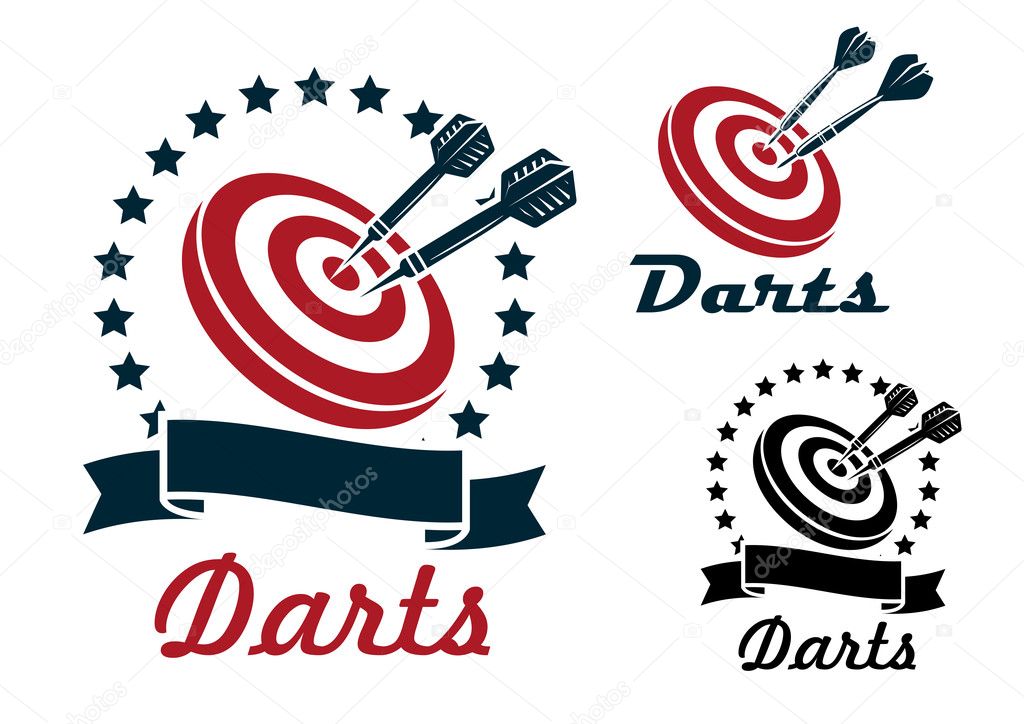 Darts sporting symbols and emblems