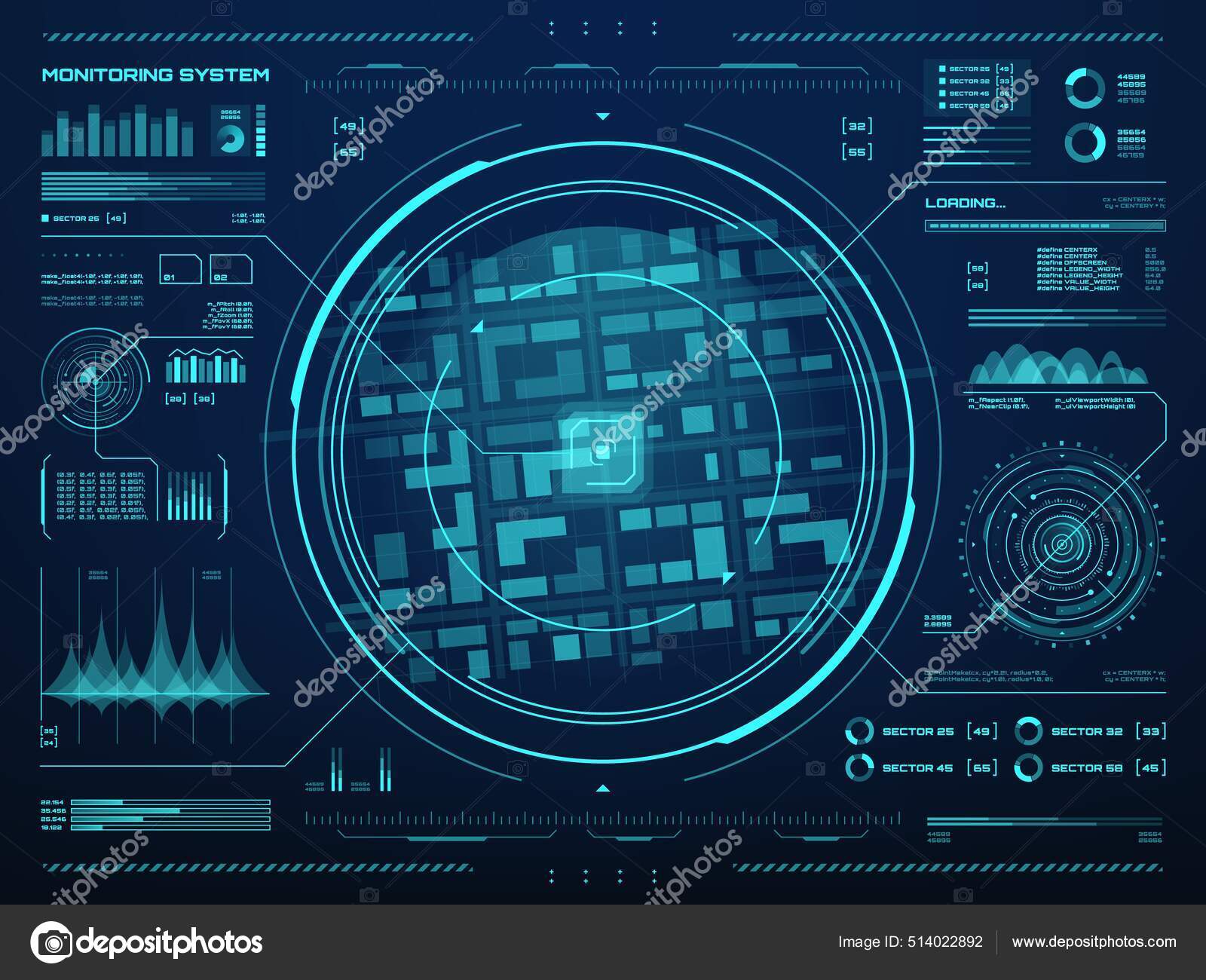 Fundo de conceito de tecnologia futura de segurança hud