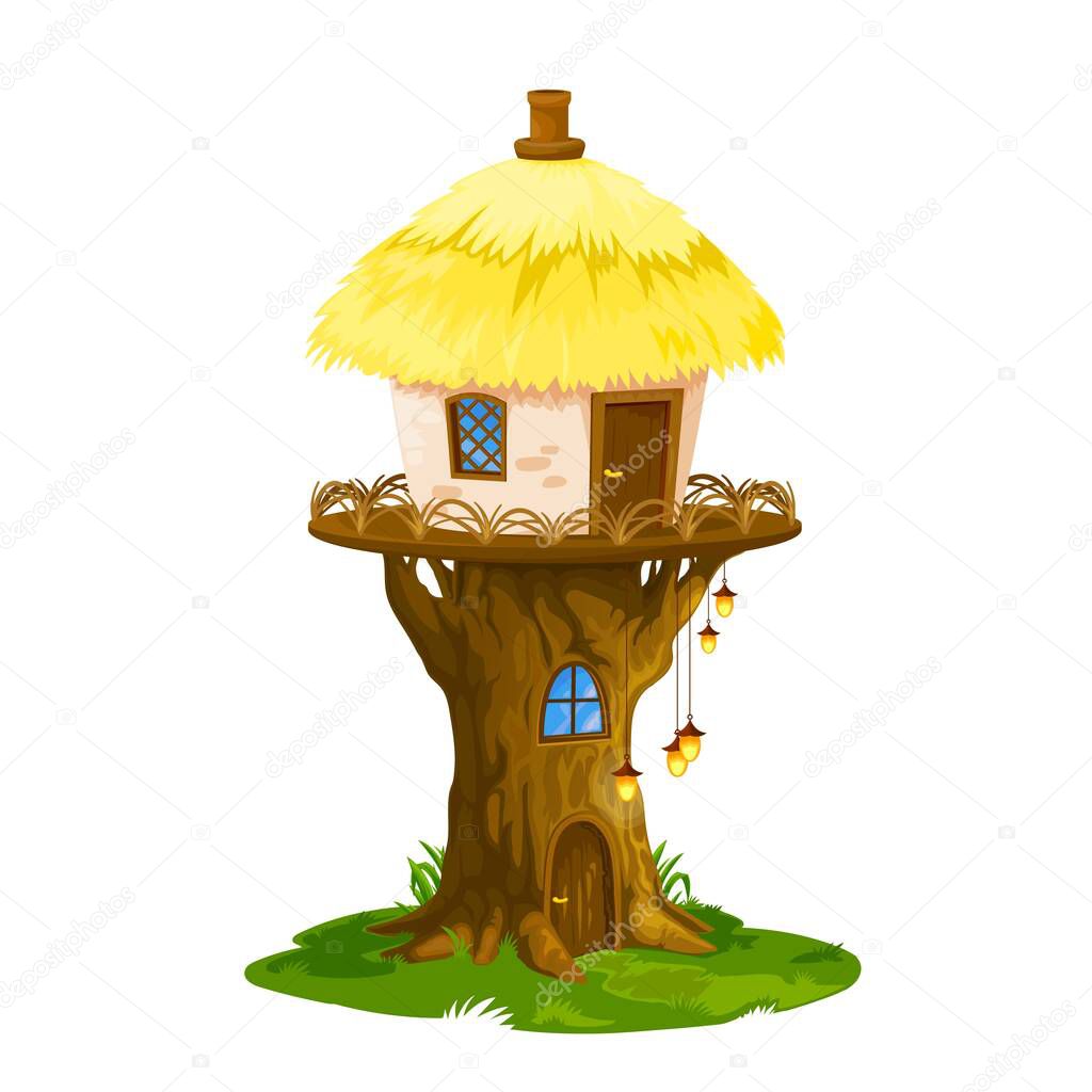 Vettoriale stockFata Elfo Gnomo Casa Dimora Vettoriale Fantasia