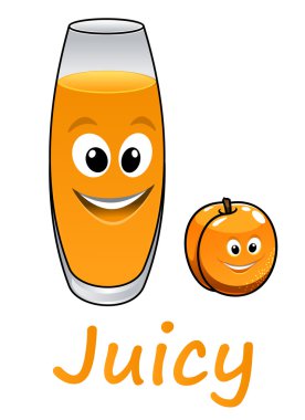 karikatür şeftali veya kayısı suyu ile