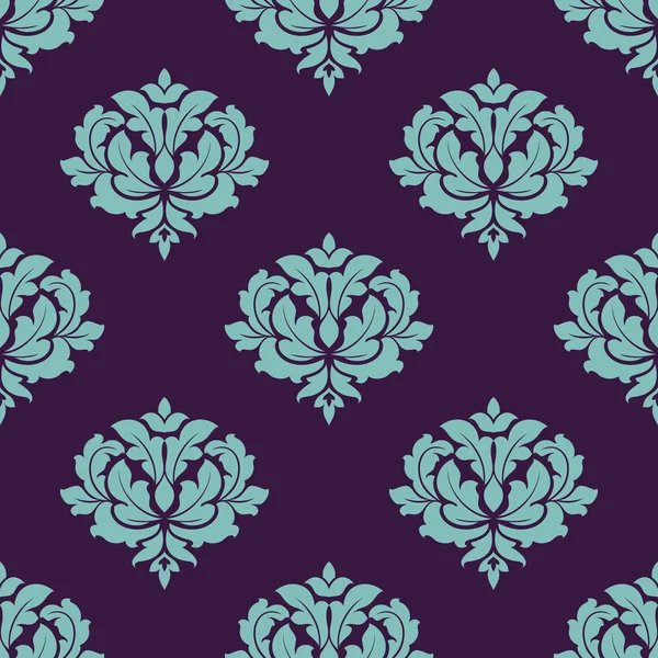 Motif sans couture floral turquoise — Image vectorielle