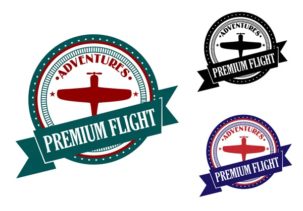 Premium flight adventures symbol — Stock Vector