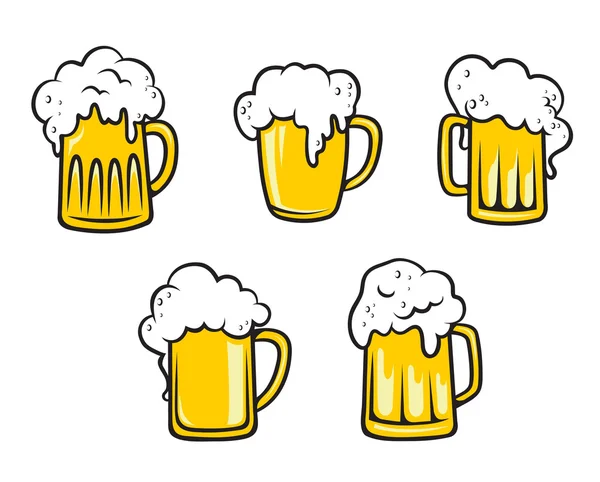 Glass beer tankards — Stock Vector