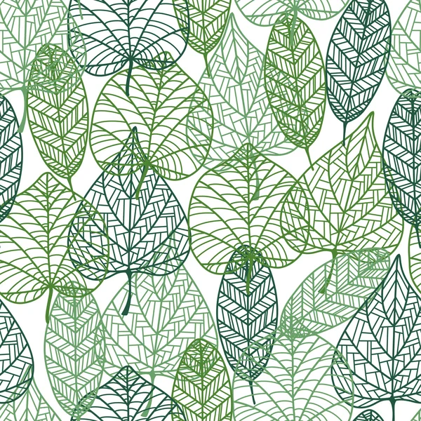 Feuilles vertes motif sans couture — Image vectorielle