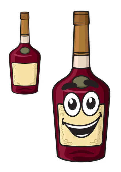 Cartoon  smiling alcohol bottle — Stock Vector