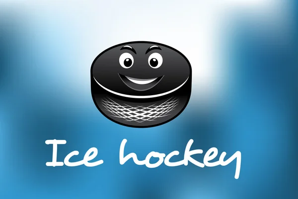 Disco da hockey su ghiaccio del fumetto — Vettoriale Stock