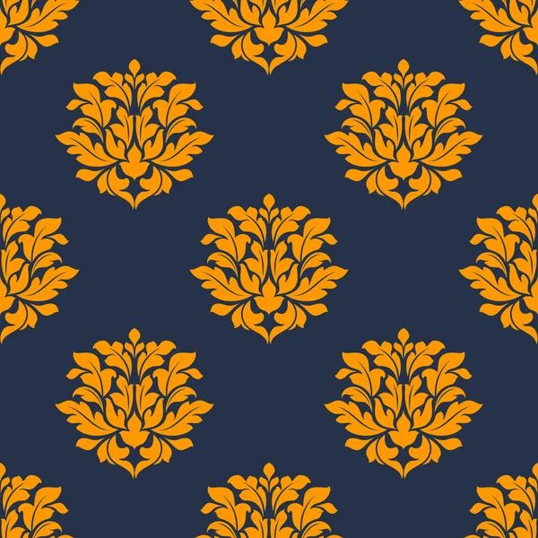 Orange colored floral seamless pattern — Stock Vector