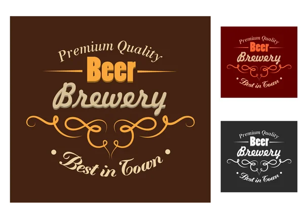 Brouwerij embleem of logo in retro stijl — Stockvector