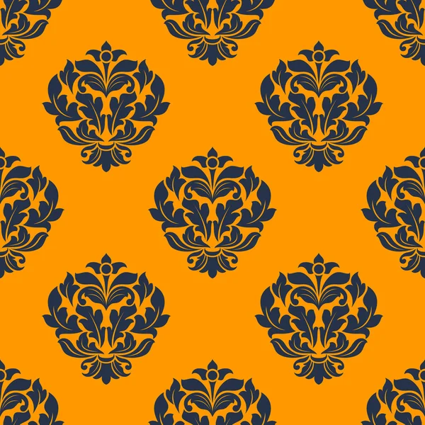 Indigo colored floral seamless pattern — Stock Vector