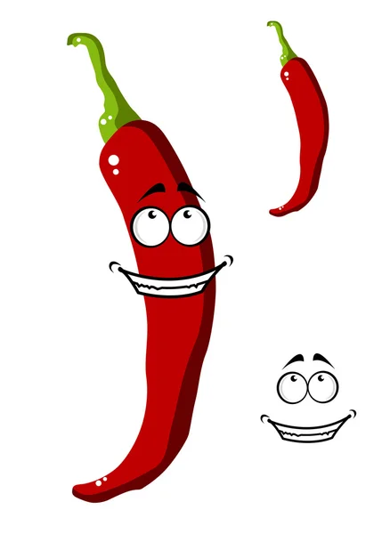 Cartoon rode chili peper plantaardige — Stockvector