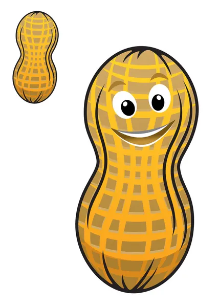 Caricature cacahuète en coquille — Image vectorielle