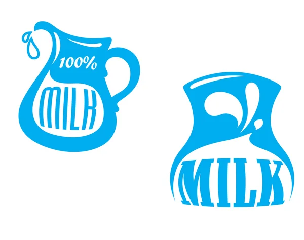 Melk emblemen en symbolen — Stockvector