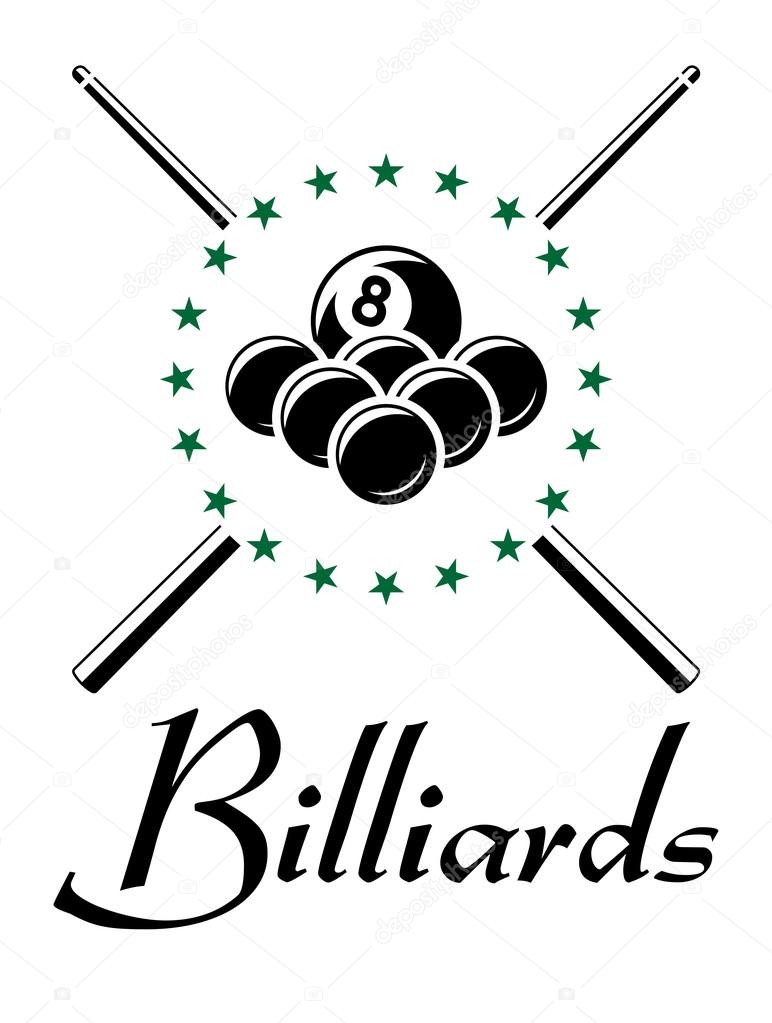 Billiards and snooker sports emblem