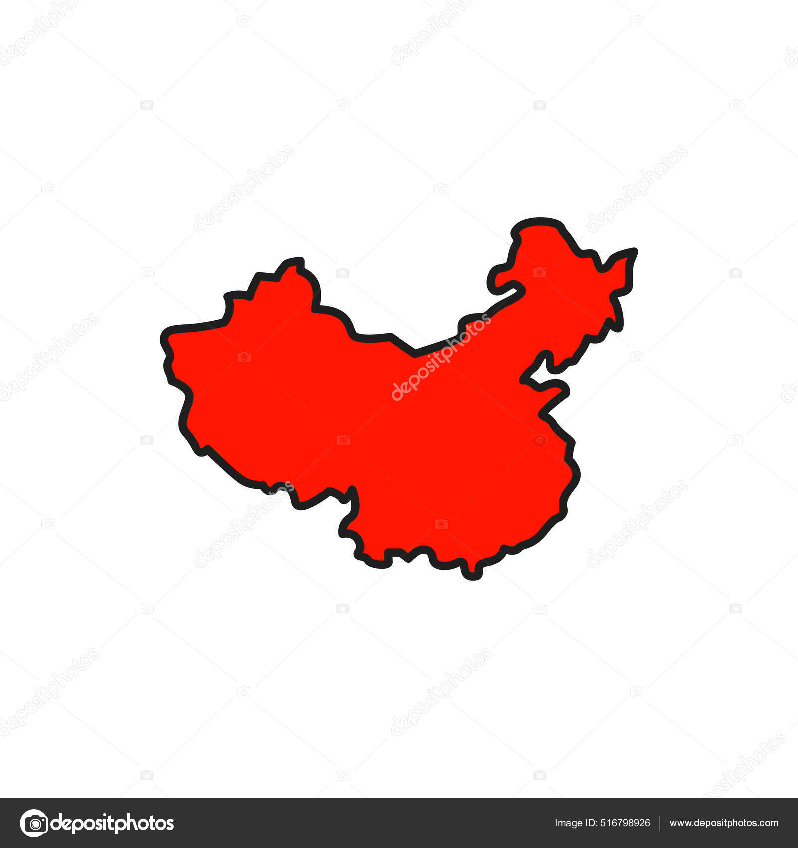 Mapa China Aislado Icono Línea Mapa Geográfico Vectorial Con Ciudades  Vector de stock #516798926 de ©VectorTradition, image size:1600x1700