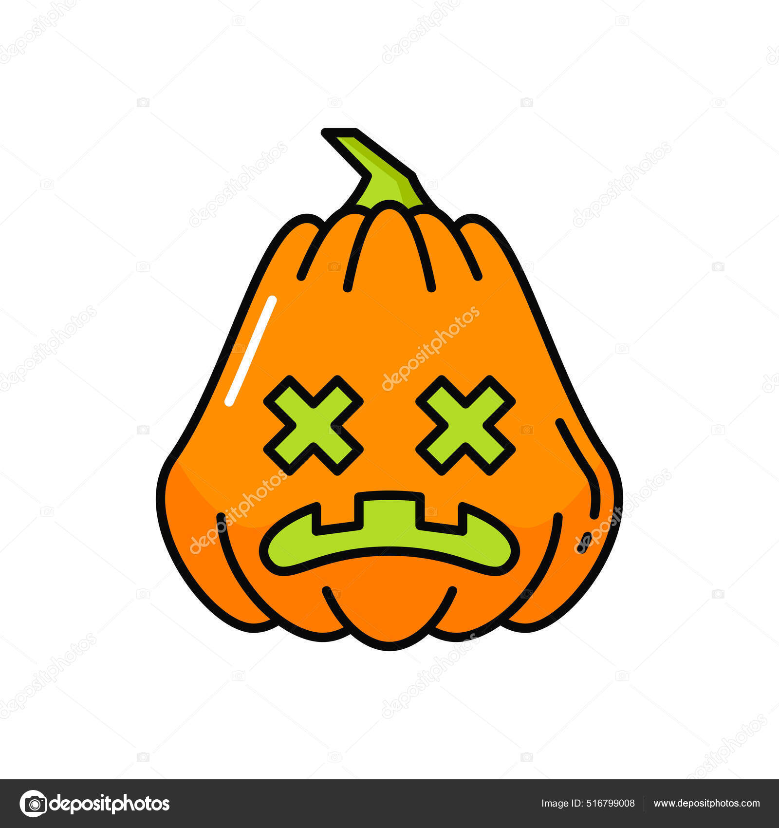 Image vectorielle Citrouille Jack Lanterne Halloween Symbole Effrayant  Isolé Orange Légume Icône par ©VectorTradition - 516799008, image size:1600x1700