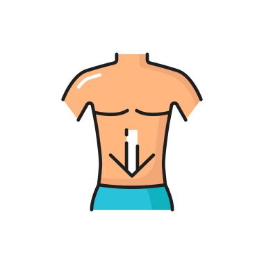 Temizleme süreci, iyi sindirim, sağlıklı bağırsaklar, izole edilmiş renk çizgisi simgesi. Sindirim sisteminde ishal ve mide basillerinde vektör temizleme işlemi. İyi sindirim, sağlık, kötü mikroflora.