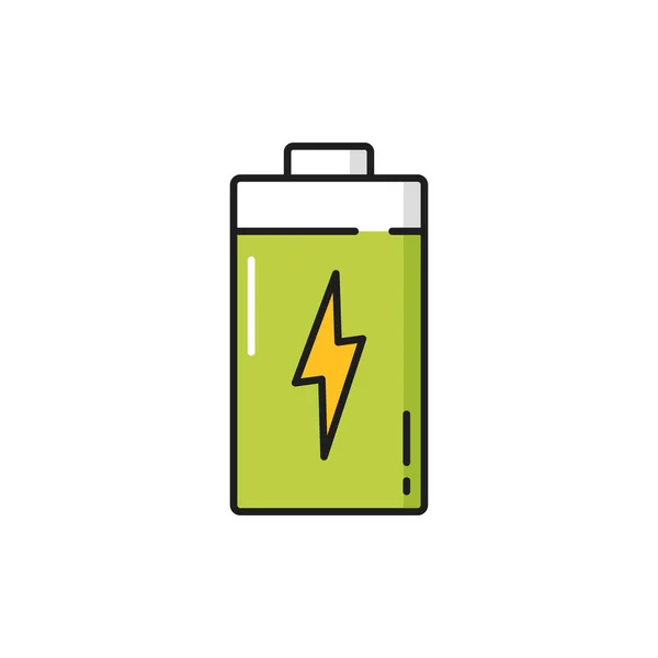 Icono Línea Color Aislado Batería Energía Iluminación Tornillo Trueno Emblema — Vector de stock