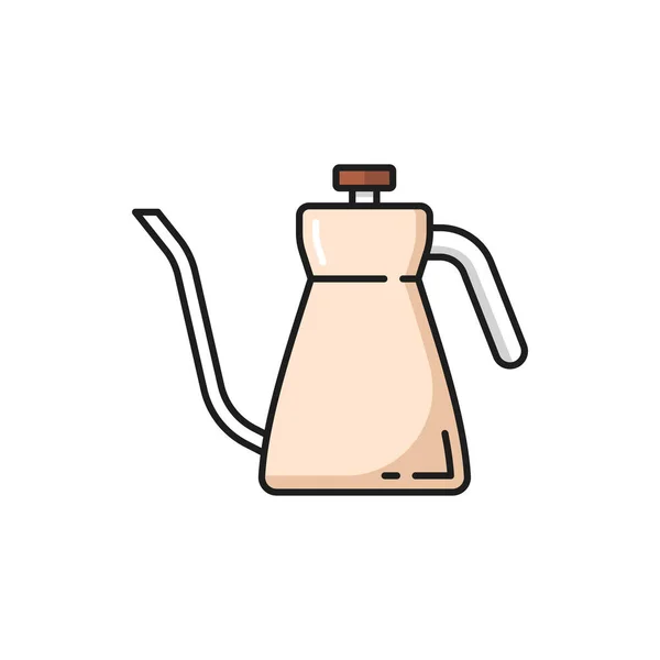 주전자에 방울은 고립된 아이콘이다 바리스타 산뜨거운 음료와 커피가 주전자 찻주전자 — 스톡 벡터