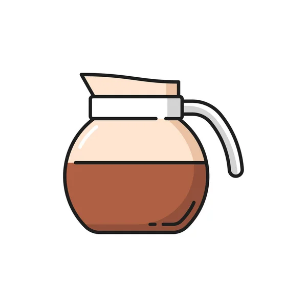 Φιάλη Γάλακτος Βραστήρας Καφέ Τσάι Απομονωμένο Εικονίδιο Επίπεδης Γραμμής Διανυσματικό — Διανυσματικό Αρχείο