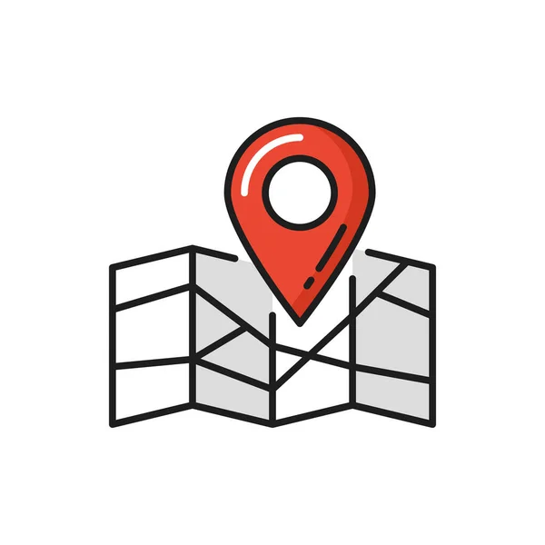 Pakkettracking Gps Levering Locatie Van Het Kaartpunt Geïsoleerd Plat Pictogram — Stockvector