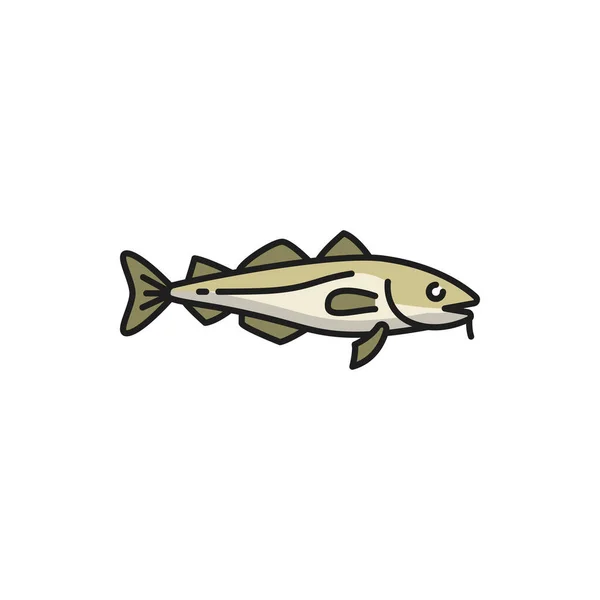 Anchois Petit Poisson Fourrage Isolé Sardine Plat Dessin Animé Icône — Image vectorielle