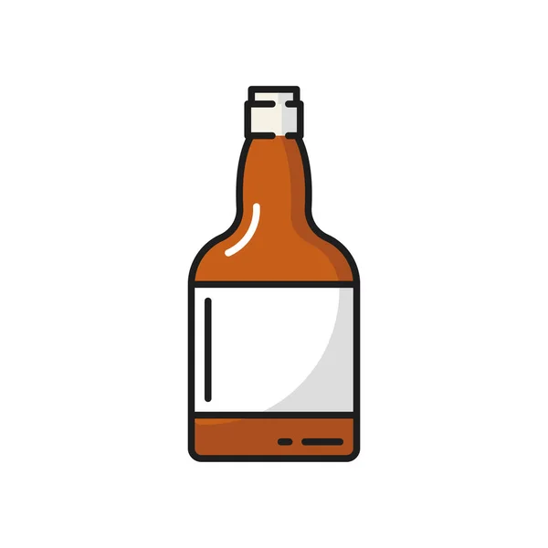 Butelka Wina Porto Spirytusowy Napój Alkoholowy Odizolowana Płaska Ikona Wektorowy — Wektor stockowy