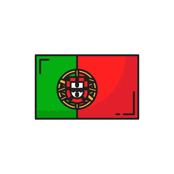 Bandera Nacional Portuguesa Con Emblema Escudo Armas Colores Rojo Verde — Vector de stock
