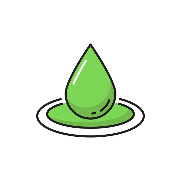 Spa Gezicht Schoonheid Vallen Groene Druppel Eco Natuurlijke Cosmetica Lijn — Stockvector