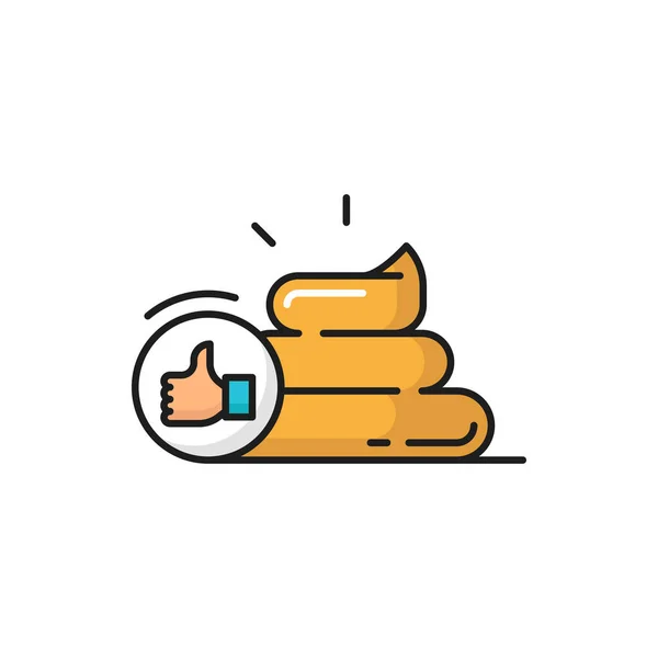 Healthy Human Poop Sign Color Shit Line Icon Vector Normal — Wektor stockowy