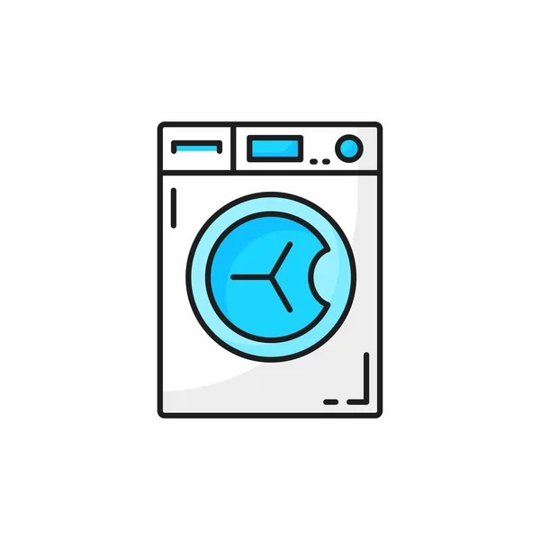 Waschmaschine Elektrische Trocknung Oder Waschmaschine Isolierte Farbe Linie Symbol Vector — Stockvektor