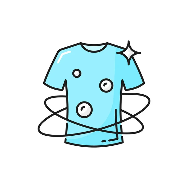 Ren Shirt Tvättas Tvättmedel Isolerad Färg Linje Ikon Vektorns Vithet — Stock vektor