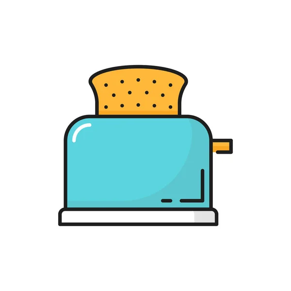 Retro Toaster Haushaltsgerät Mit Toastbrot Isolierte Farblinie Symbol Vector Geschirr — Stockvektor