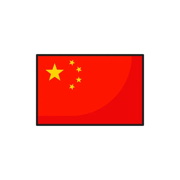 Bandera Roja Del País Comunista Nacional China Con Cinco Estrellas — Vector de stock