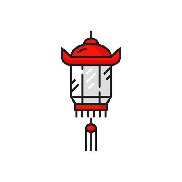 Традиционная Восточная Декоративная Бумажная Лампа Cny Китайский Новогодний Праздник Лампа — стоковый вектор