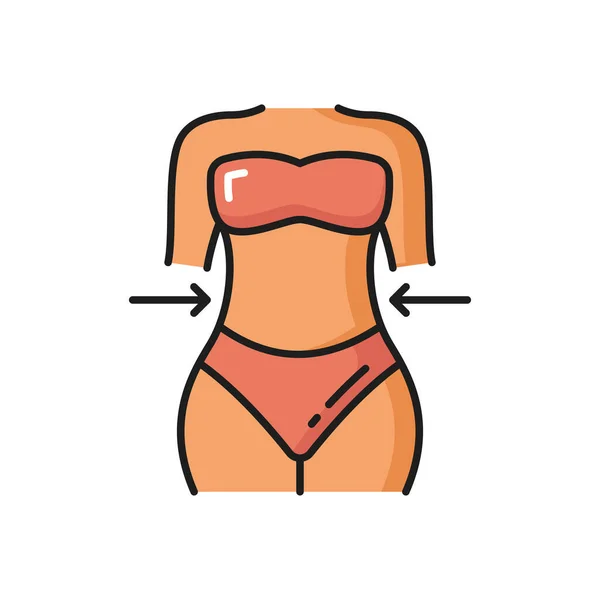 Spa Massage Body Lifting Weight Loss Icon Isolated Vector Girl — Stock Vector